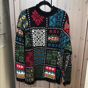 VINTAGE GAP handknit wool intarsia sweater